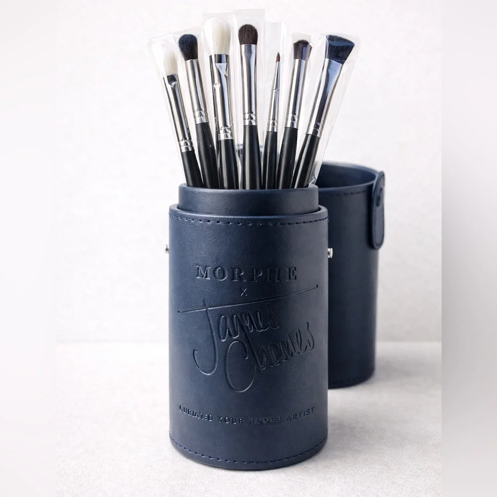 Morphe x James Charles Eye Brush Set w/ Canister Limited Edition NWT